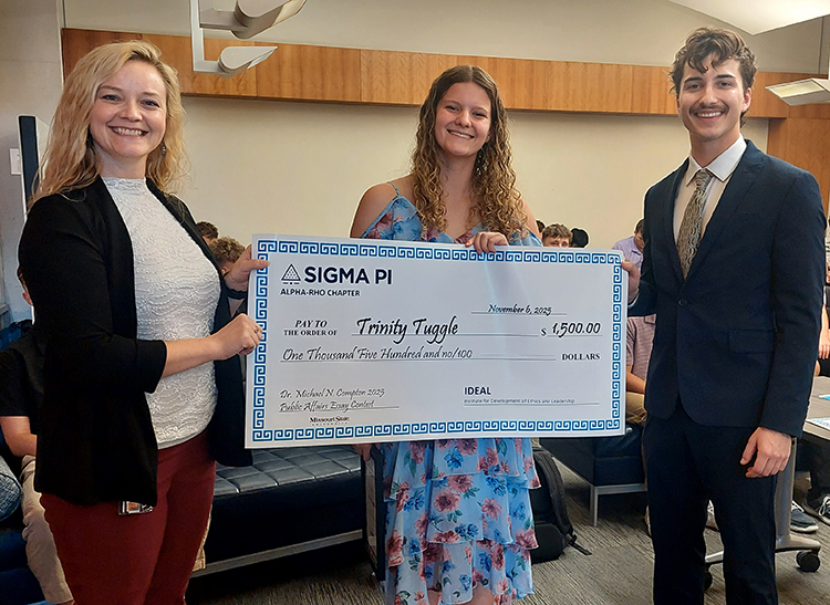 winner receiving check